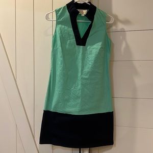 Navy and green Sail to Sable shift dress